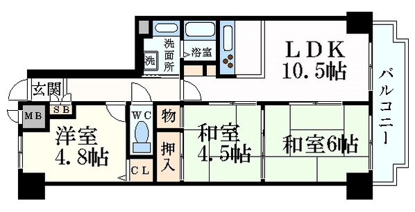 甲南山手駅 徒歩4分 11階の物件間取画像